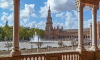 Nei pressi di Plaza de Espana di Siviglia in Andalusia, Spagna