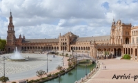 Plaza de Espana di Siviglia in Andalusia, Spagna