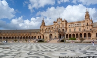 Plaza de Espana di Siviglia in Andalusia, Spagna