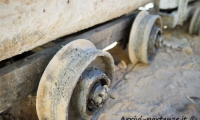 Carrello presso la miniera d'argento di Potosì, Bolivia