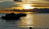 Tramonto sul Lago Titicaca presso Copacabana, Bolivia