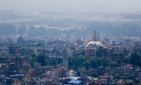 Vista di Kathmandu dal monastero di Kopan, Nepal