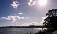 Tramonto presso il lago Taupo, Nuova Zelanda