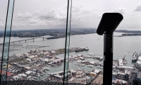 Vista di Auckland dalla Sky Tower a Auckland, Nuova Zelanda