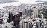 Vista di Auckland dalla Sky Tower a Auckland, Nuova Zelanda