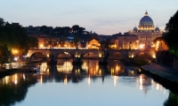 Vista del Tevere alla sera da Ponte Umberto I, Roma